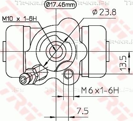 Тормозной цилиндр TRW (Чугун) задний правый для Toyota Ist I 2004-2007. Артикул BWA155