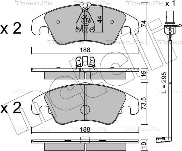 Тормозные колодки Metelli передние для Audi A4 IV (B8) 2007-2015. Артикул 22-0775-0K