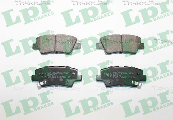 Тормозные колодки LPR задние для Hyundai i20 II 2014-2026. Артикул 05P1710