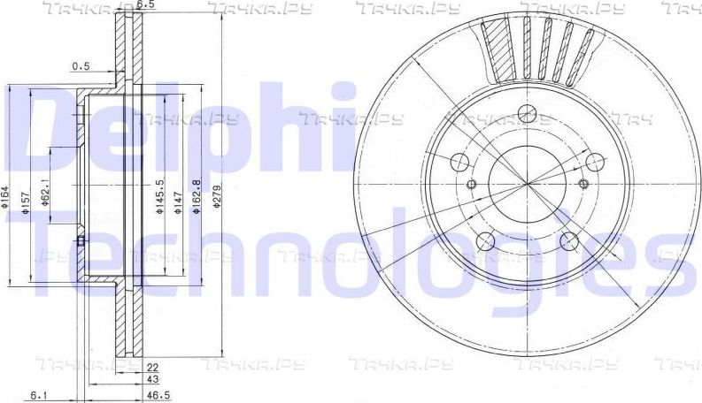 Тормозной диск Delphi. Артикул BG3171