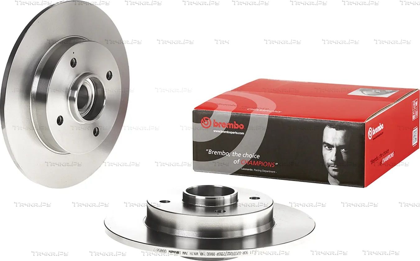 Тормозной диск Brembo со встроенным подшипником задний для Citroen DS4 2011-2015. Артикул 08.A858.17