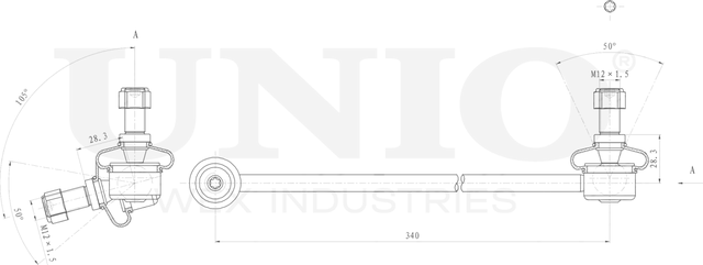 Тяга/стойка стабилизатора (Unio). Артикул SSP-50298