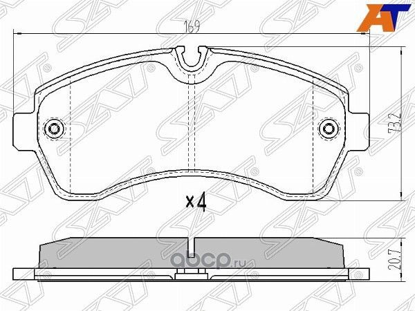 Колодки тормозные передние MERCEDES SPRINTER 06- 5 (SAT). Артикул STA0044208220