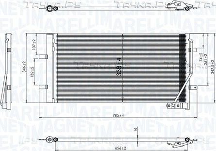 Радиатор кондиционера (конденсатор) Magneti Marelli. Артикул 350203842000