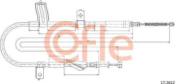 Трос ручника (тросик ручного тормоза) Cofle задний левый для Subaru Outback II 2000-2003. Артикул 92.17.2612
