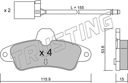 Тормозные колодки Trusting задние для Ford Mondeo I 1993-1996. Артикул 145.0W
