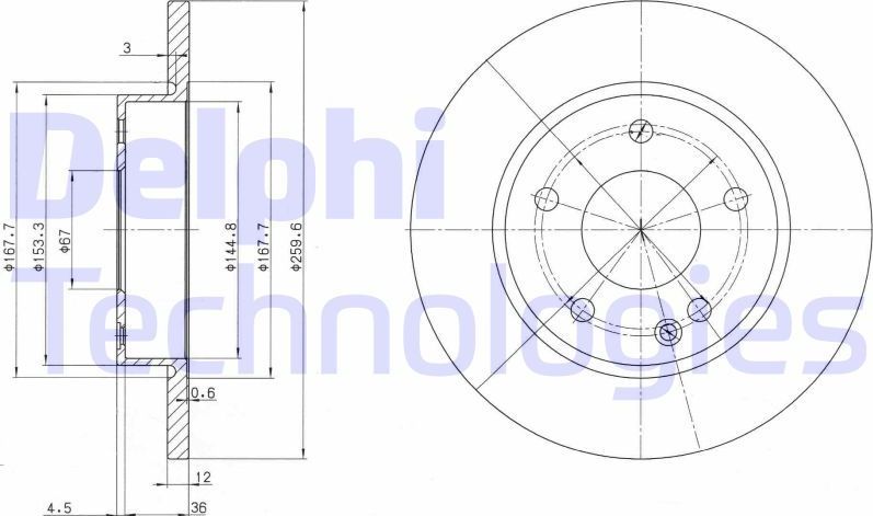 Тормозной диск Delphi. Артикул BG3394