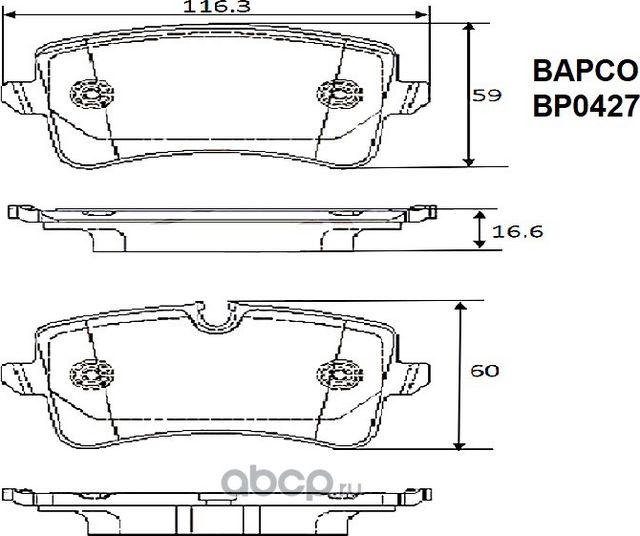 Колодки тормозные дисковые (Bapco) Bapco. Артикул BP0427