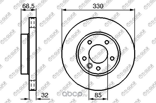 Диск тормозной (TI-Guar). Артикул TG95535140240