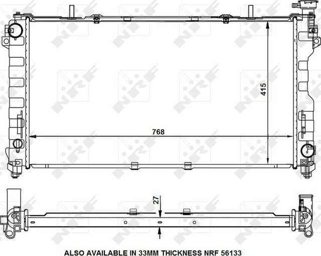 Радиатор охлаждения двигателя NRF EASY FIT для Chrysler Voyager IV 2000-2000. Артикул 53156