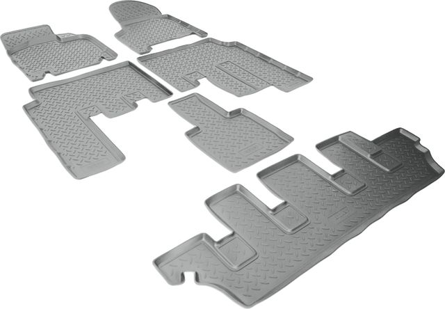 Коврики Норпласт для салона Dodge Caravan IV 2001-2007 (3 ряда) Серые. Артикул NPL-Po-20-35-G