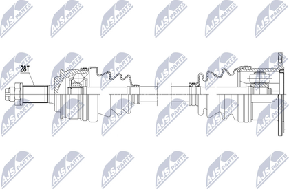 Полуось (привод в сборе, приводной вал) NTY передняя левая для Suzuki Grand Vitara III 2005-2015. Артикул NPW-SU-023