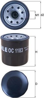 Масляный фильтр Mahle для Mazda CX-5 I 2011-2017. Артикул OC 1183