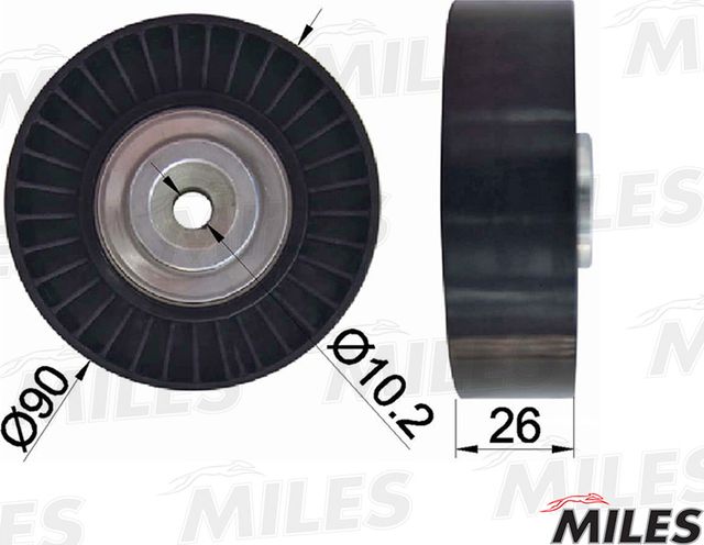 Направляющий (ведущий) ролик приводного поликлинового ремня Miles. Артикул AG03095
