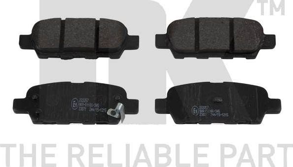 Тормозные колодки NK. Артикул 222257