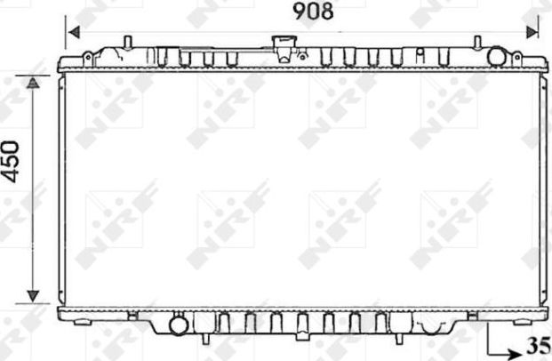 Радиатор охлаждения двигателя NRF (алюминий) для Mercedes-Benz A-Класс II (W169) 2004-2012. Артикул 53800