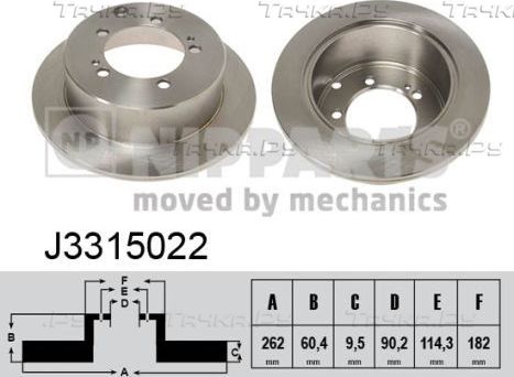 Тормозной диск Nipparts. Артикул J3315022