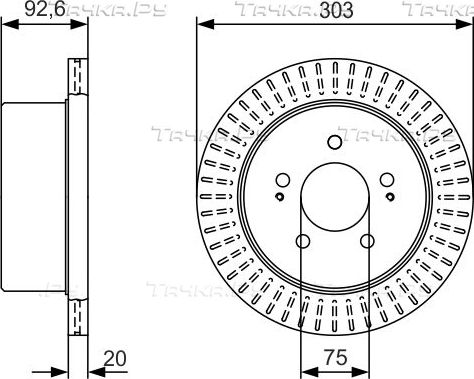 Тормозной диск Bosch. Артикул 0 986 479 V26