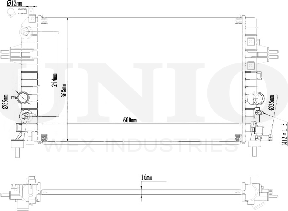 Радиатор двигателя (Unio). Артикул RAD-10015