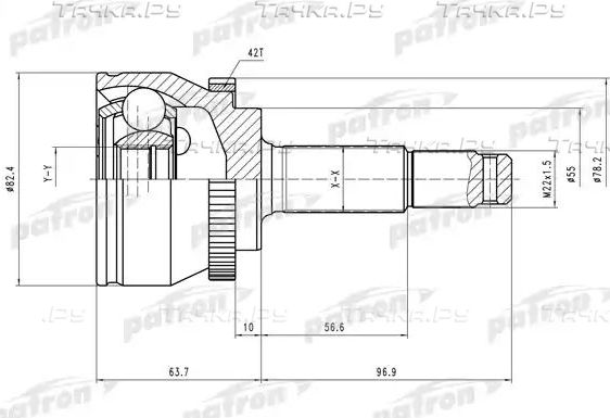 Шрус наружный (граната) Patron. Артикул PCV1475