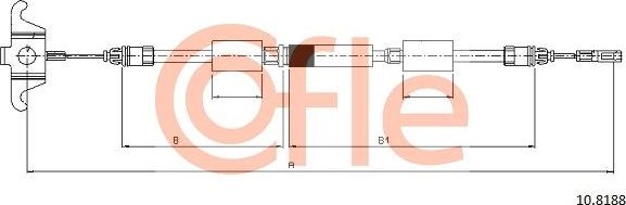 Трос ручника (тросик ручного тормоза) Cofle. Артикул 92.10.8188