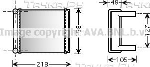 Радиатор отопителя (печки) AVA для Mercedes-Benz Sprinter 901, 902 1995-2006. Артикул MSA6385
