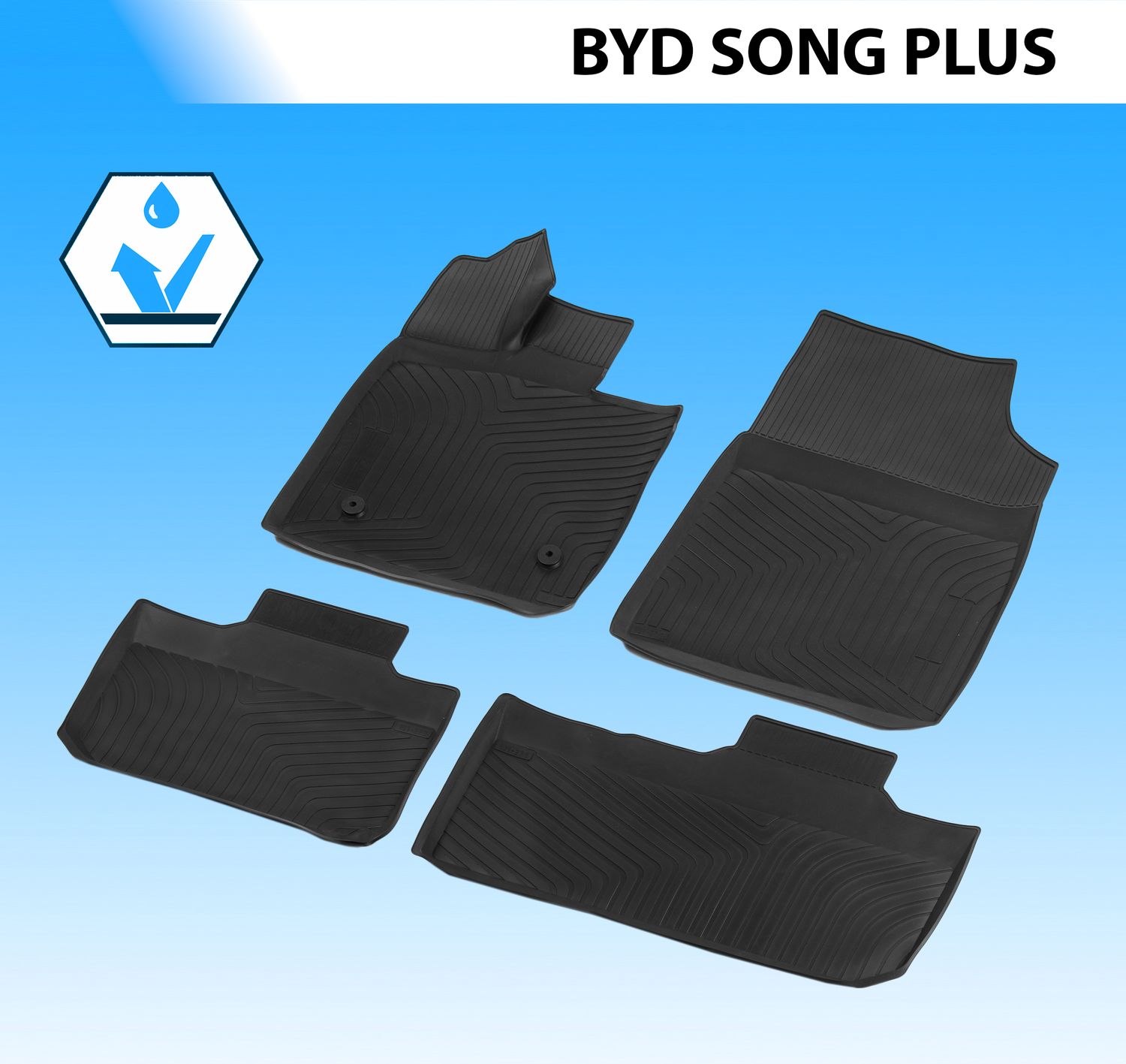 Коврики в салон автомобиля Rival для BYD Song Plus 2020-2026. Артикул 10701001