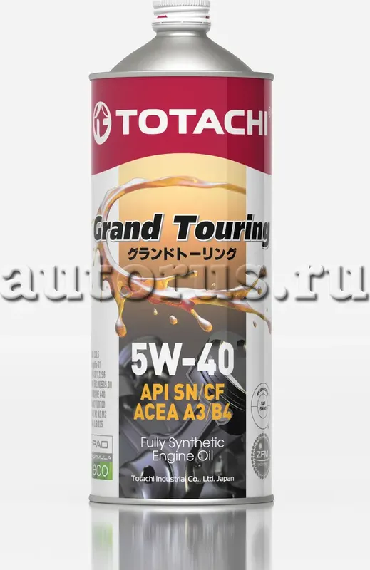 Масло моторное TOTACHI Grand Touring Fully Synthetic SN 5W40 1л. Артикул 4562374690837