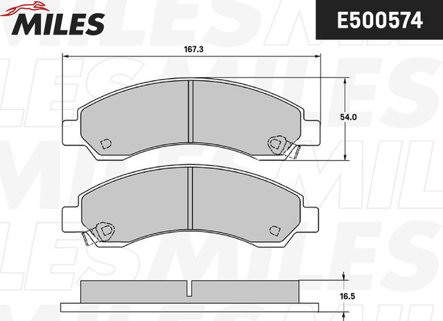 Тормозные колодки Miles (Керамика). Артикул E500574