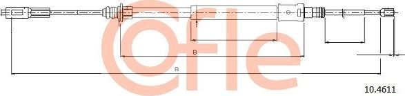 Трос ручника (тросик ручного тормоза) Cofle. Артикул 92.10.4611