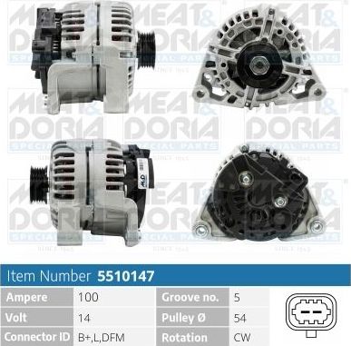 Генератор Meat & Doria для Opel Astra H 2004-2010. Артикул 5510147