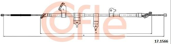 Трос ручника (тросик ручного тормоза) Cofle. Артикул 92.17.1566