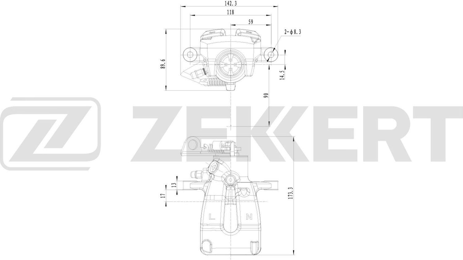 Тормозной суппорт Zekkert (алюминий). Артикул BS-8368