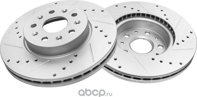 Передний тормозной диск Evolution с перфорацией и насечками, в покрытии GEOMET P (Powerstop). Артикул AR82183