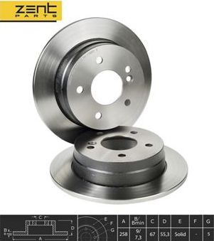 Тормозной диск Zentparts. Артикул Z06137