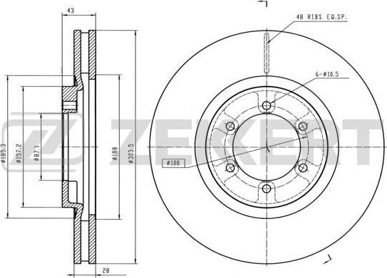 Тормозной диск Zekkert. Артикул BS-5732