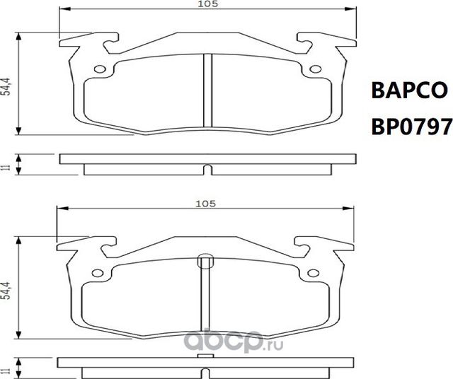 Колодки тормозные (Bapco). Артикул BP0797