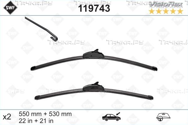 Щетки стеклоочистителя (дворники) SWF для Audi A6 II (C5) 1997-2005. Артикул 119743