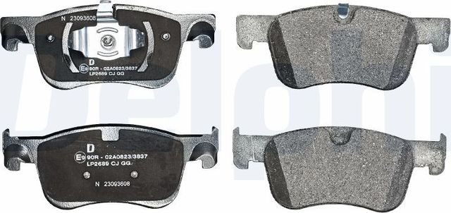 Тормозные колодки Delphi (Low-Metallic) передние для Citroen Berlingo III 2018-2026. Артикул LP2689