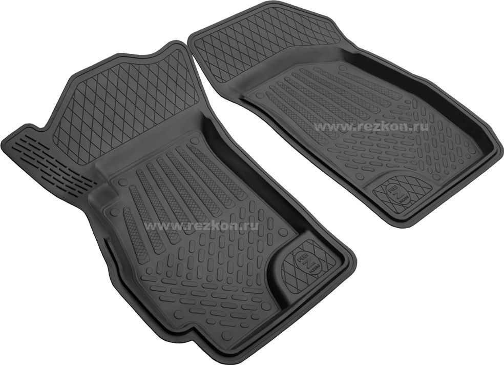 Коврики Rezkon резиновые передние для салона Hyundai Accent II 2001-2005. Артикул 1520010100