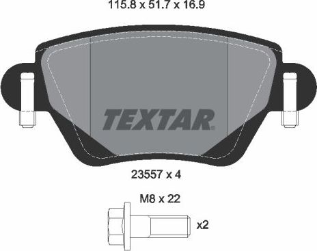 Тормозные колодки Textar Q+. Артикул 2355702