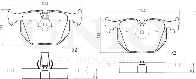 Колодки тормозные дисковые, комплект (Unio). Артикул BRP-20064