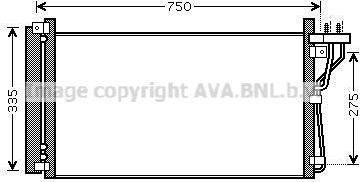Радиатор кондиционера (конденсатор) AVA (алюминий). Артикул HY5184D