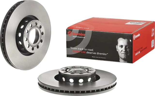 Тормозной диск Brembo PRIME LINE - UV Coated передний для Audi A8 I (D2) 1994-1998. Артикул 09.7728.11