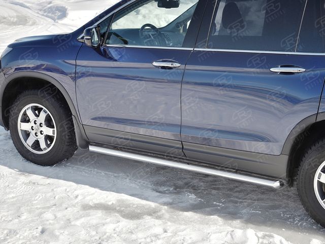 Защита порогов RusStal труба d63 (вариант 1) для Honda Pilot III 2016-2026. Артикул HPT-0029221