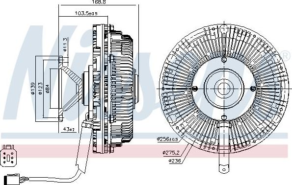 Муфта (вискомуфта) вентилятора Nissens (алюминий) для Scania R 2016-2026. Артикул 86243