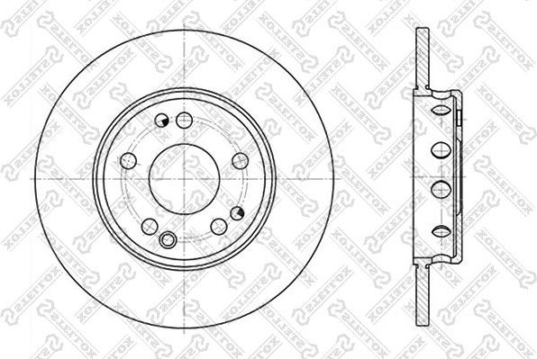 Тормозной диск Stellox передний для Mercedes-Benz W124, A124 1984-1993. Артикул 6020-3309-SX