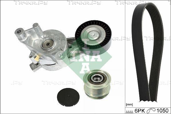 Приводной ремень поликлиновой с роликами (комплект) Ina для Volkswagen Golf Plus I 2005-2013. Артикул 529 0468 20