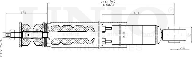 Амортизатор подвески (Unio). Артикул SAB-10686