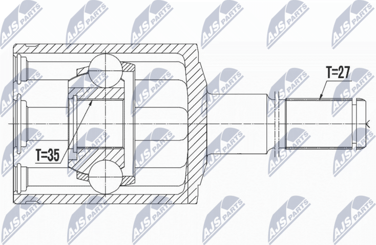 Шрус внутренний (граната) NTY. Артикул NPW-CH-028